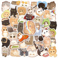 50 Cat Stickers DIY Toys Wall Luggage Laptop Phone Case Skateboard