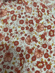 Ditsy Floral Print Long Sleeve V Neck Dress