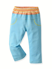 Boys Striped Block Long Pants Bottoms Casual Soft Comfortable Spring Autumn