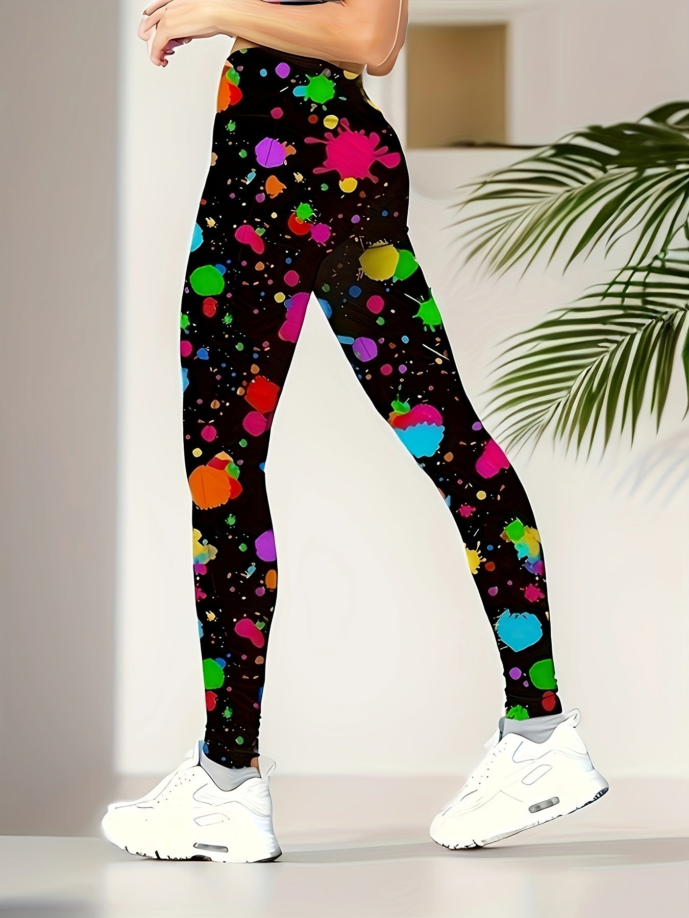 Graffiti Print Leggings Butt Lifting Yoga Pants