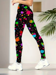 Graffiti Print Leggings Butt Lifting Yoga Pants