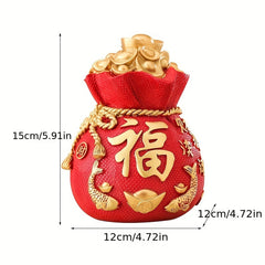 1 Piece Fortune Bag Money Jar Ornament Home Living Room Ornament Study Year Gift