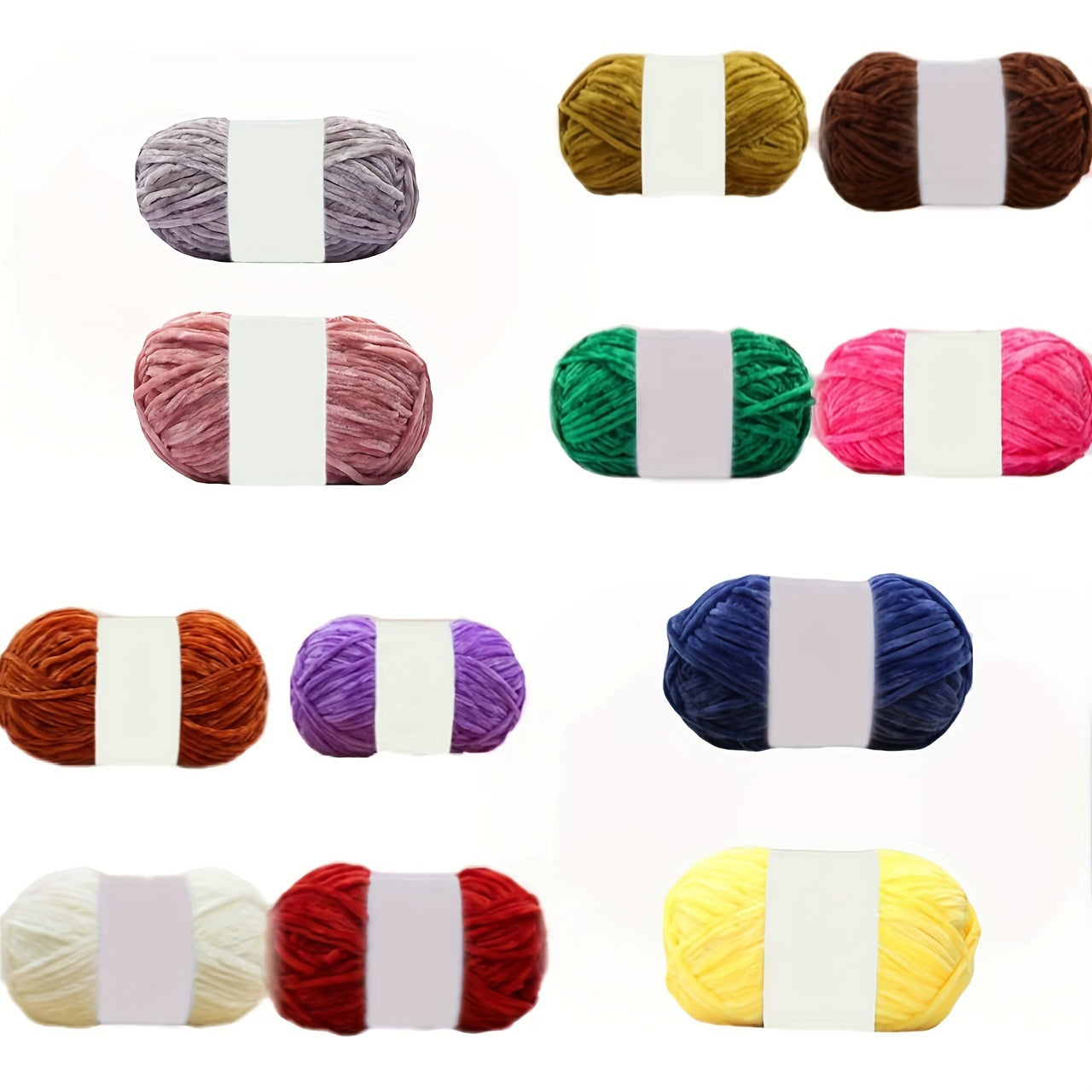2 Rolls Velvet Yarn Crochet Thread DIY Craft Thick Wool Hook Needle 80M