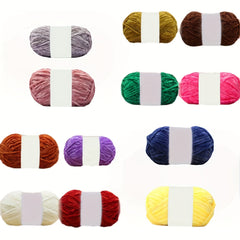 2 Rolls Velvet Yarn Crochet Thread DIY Craft Thick Wool Hook Needle 80M