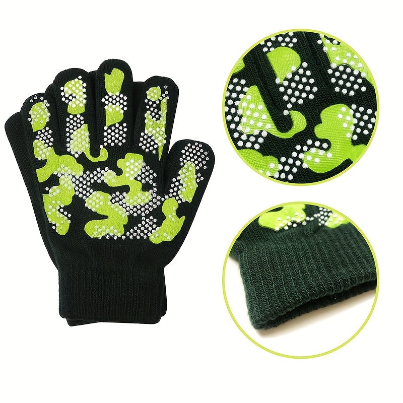 Kids Winter Knitted Gloves Elastic Grip Warm Keeping Children's Gloves