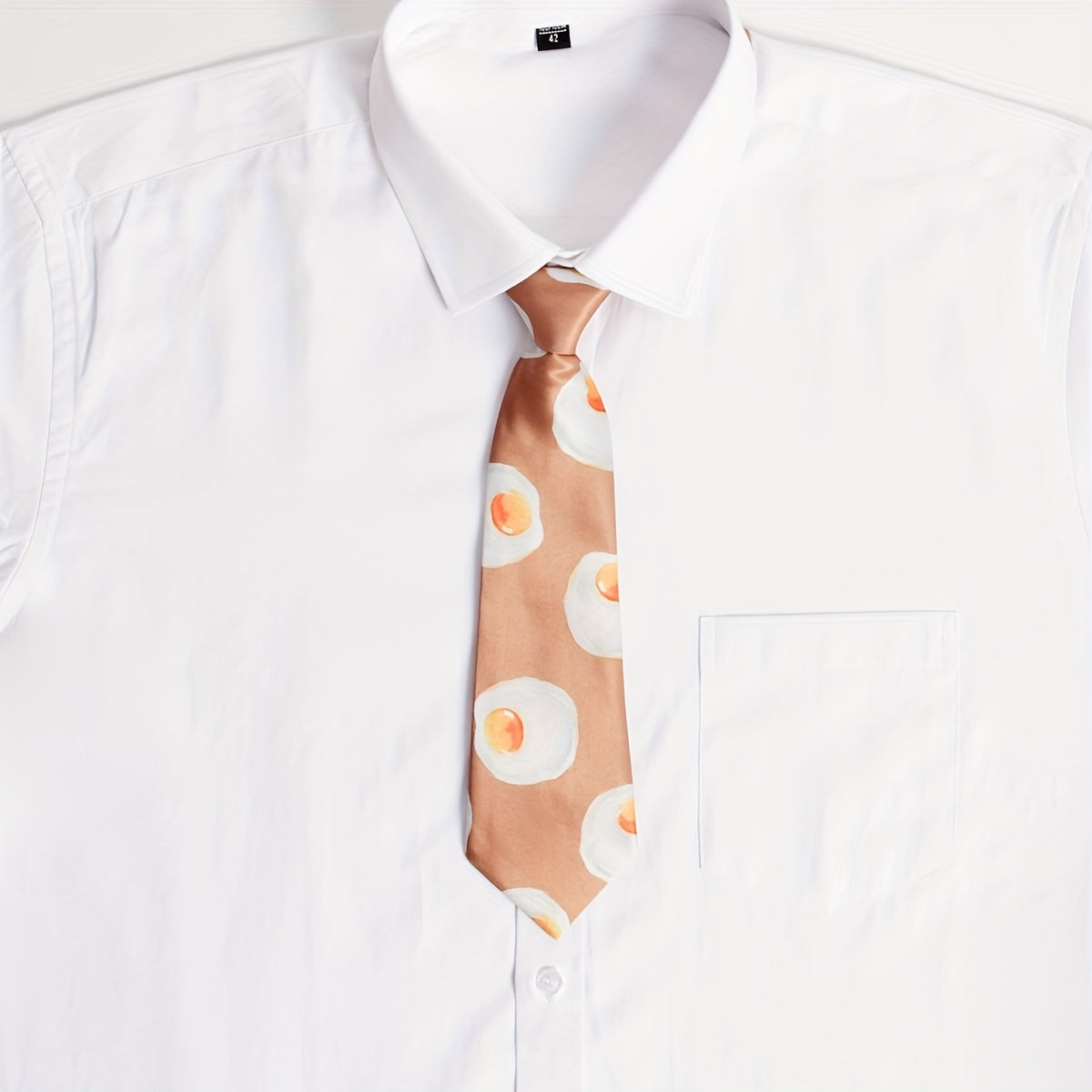 Poached Egg Print Shirt Bow Tie for Women