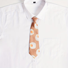 Poached Egg Print Shirt Bow Tie for Women