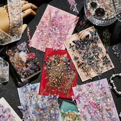 20sheets Ice Crystal Laser Golden Jewelry PET Sticker Set