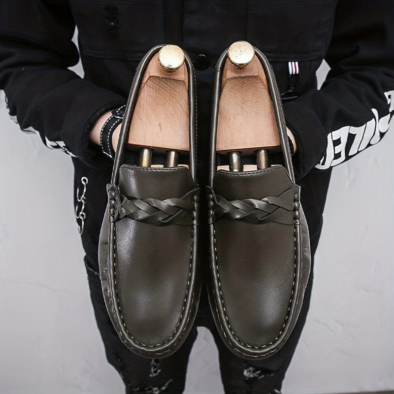 Men's Moc Toe Loafer Shoes Comfy Slip On Shoes