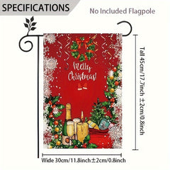 Christmas Garden Flag Wreath Snowflake Christmas Tree Pattern Flag