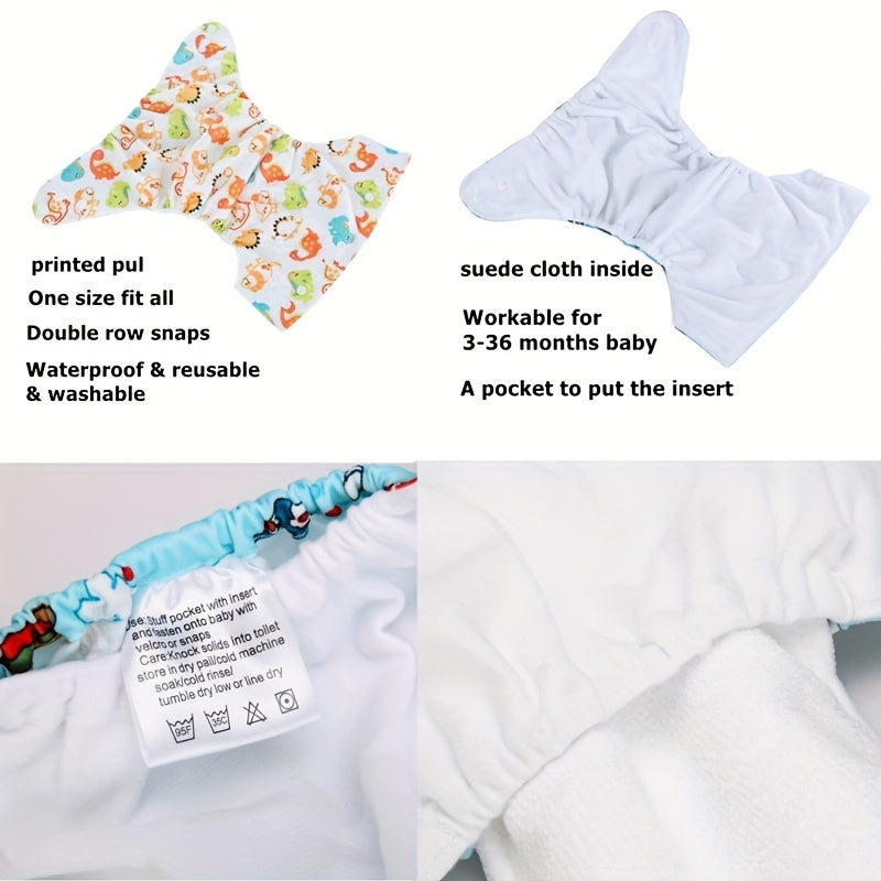 3pcs Reusable Cloth Diapers For Girls Boys Adjustable Washable Nappy