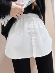 Solid Button Front Elastic Skirts Stylish Mini Skirts Women's Clothing