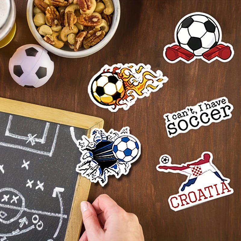 100pcs Soccer Stickers Vinyl Waterproof Stickers For Water Bottles Luggage