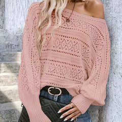 Women's Hollow Out Lantern Sleeve Sweater
