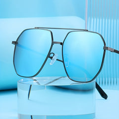 Men's Polarized Sunglasses Stainless Steel Frame Anti Glare