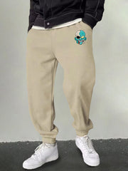 Men's Monster Print Joggers Slightly Stretch Sweatpants