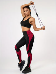Patchwork Yoga Leggings High Waist Breathable Fitness Pants