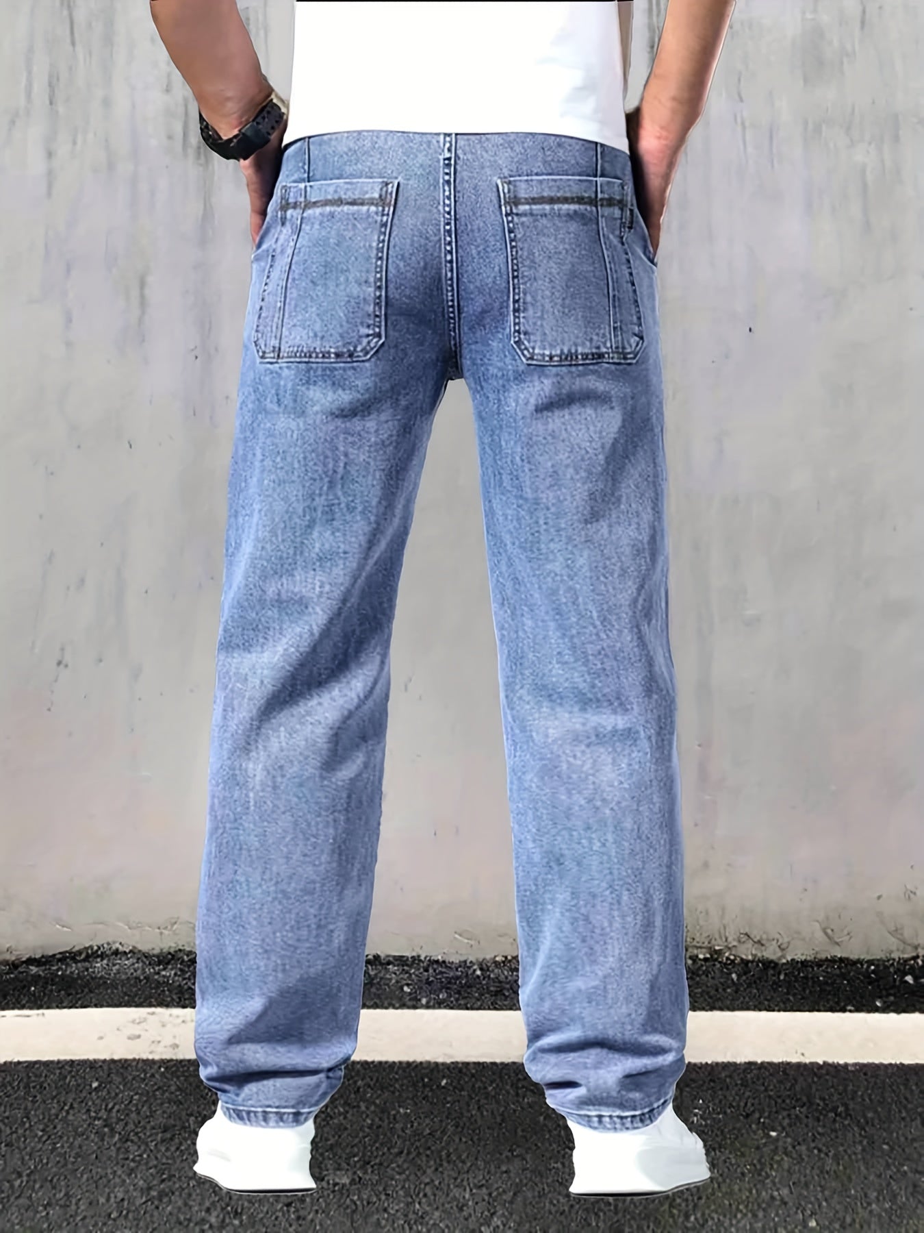 Men's Straight Leg Jeans Casual Street Style Denim Pants