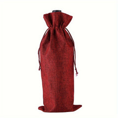 12pcs Burlap Wine Gift Bags Drawstring Xmas Wedding Birthday Holiday Party