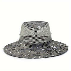 Summer Casual Camouflage Hollow Belt Rope Sunscreen Large Eaves Sun Hat
