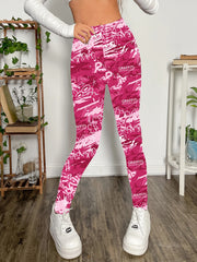 Graffiti Print Skinny Leggings Stretchy Casual Women's Clothing