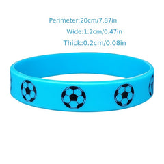 4 Pcs Soccer Ball Silicone Wristbands - Sports Accessory