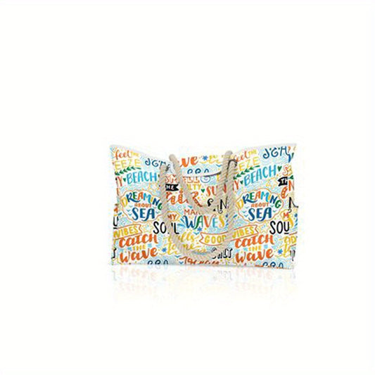 Striped Summer Beach Bag Large Capacity Shoulder Bag