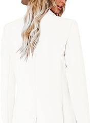 One Button Blazer Casual Open Front Long Sleeve