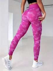 Camouflage Pattern Yoga Tight Pants High Waist Running Workout Leggings