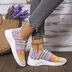 Women's Art Painting Print Platform Slip-On Sneakers Lightweight Walking Shoes