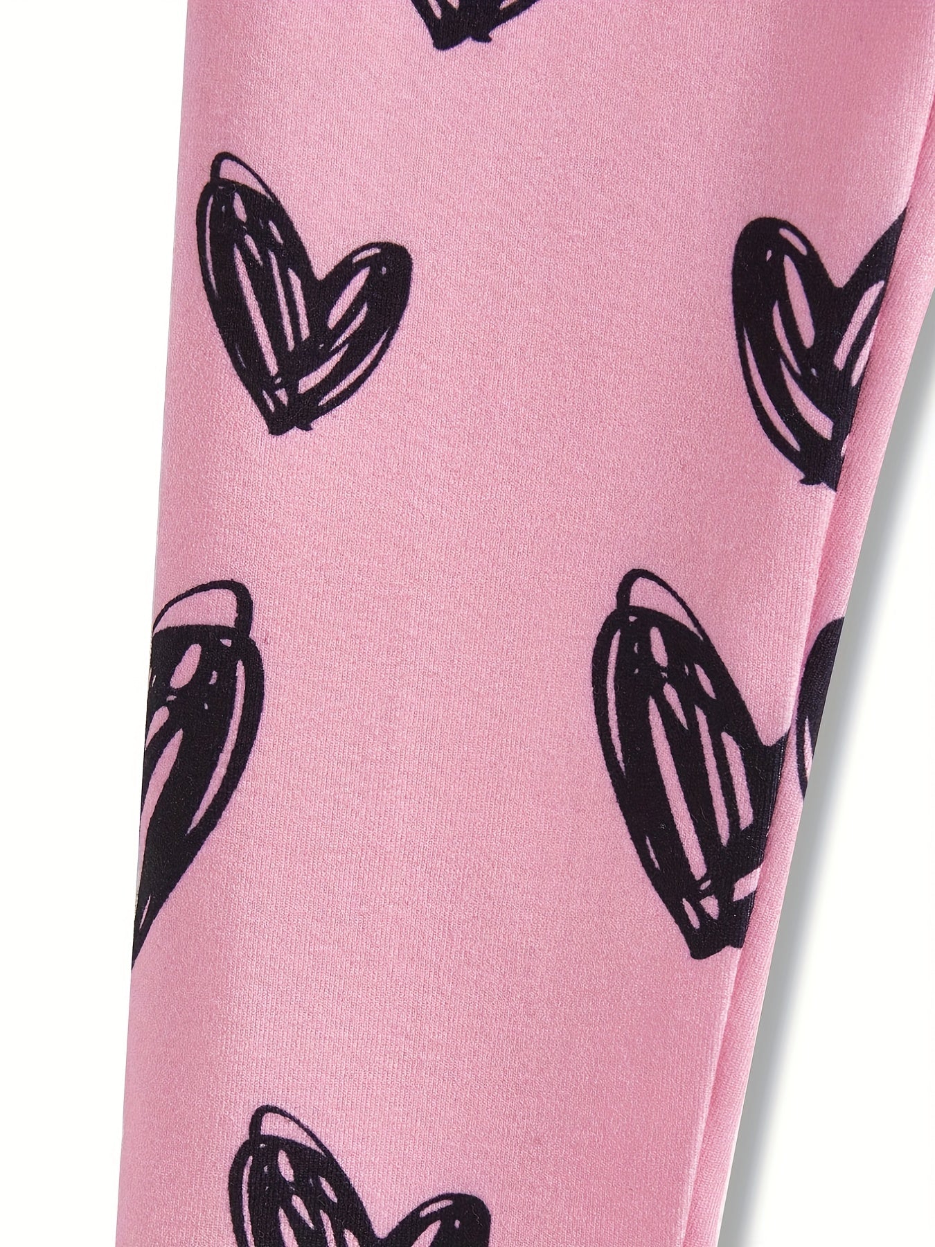 Toddler Girls Heart Graphic Footless Leggings Stretchy Tight Fit Legging Pants