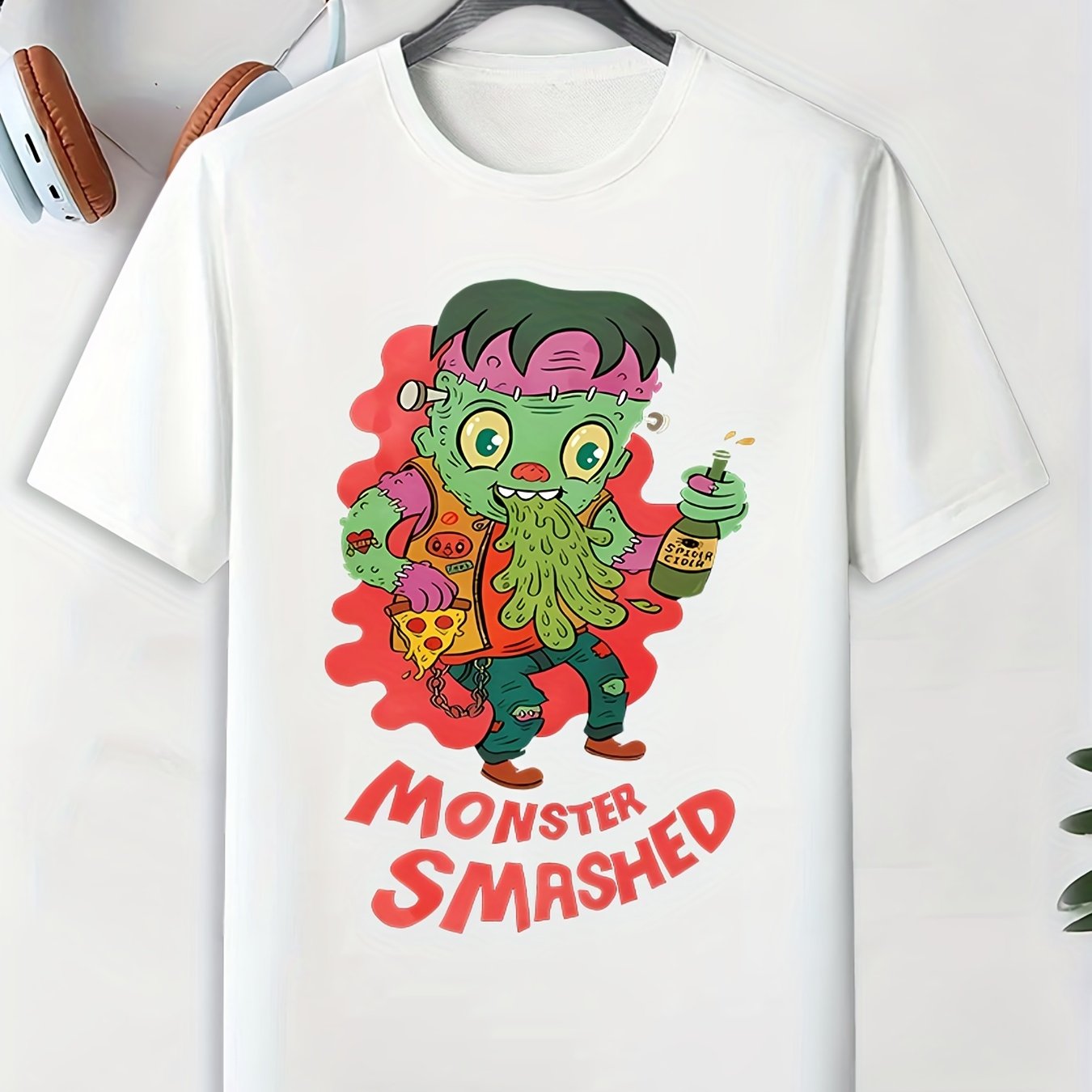 Men's Monster Smashed Pattern T-shirt Active Tee