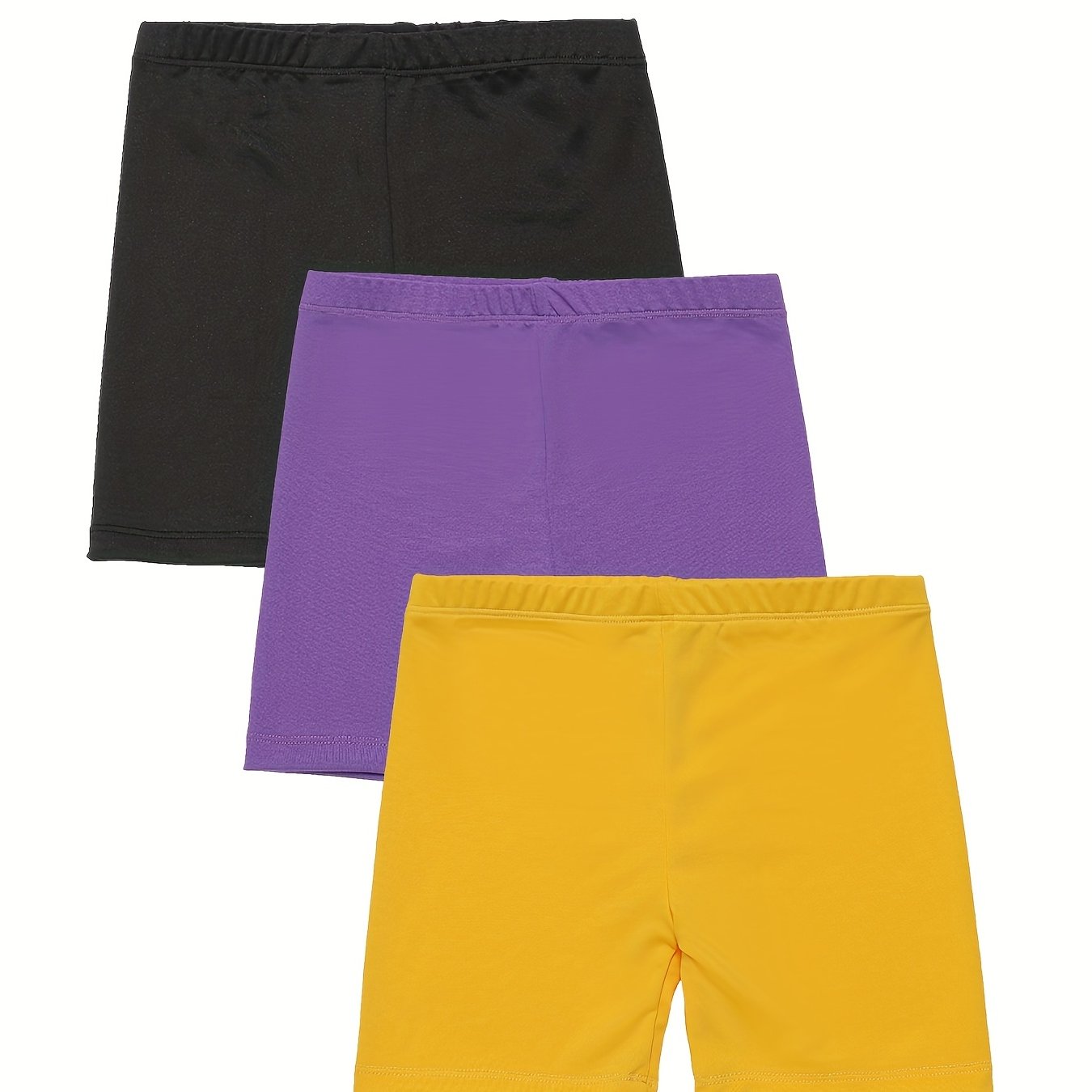 3 Pack Girls' Stretch Cotton Casual Shorts for Summer