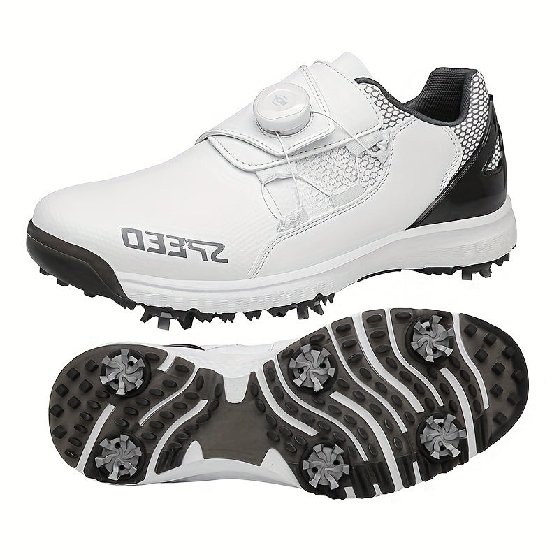 Men's Spiked Golf Shoes Rotating Buckle Durable Sneakers