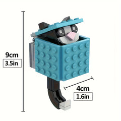 Mechanical Cat Key Holder Building Blocks Hook Keychain Toy