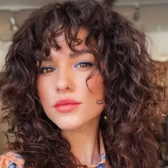 Long Curly Afro Wig With Bangs Big Loose Kinky Curly Hair Synthetic Wig
