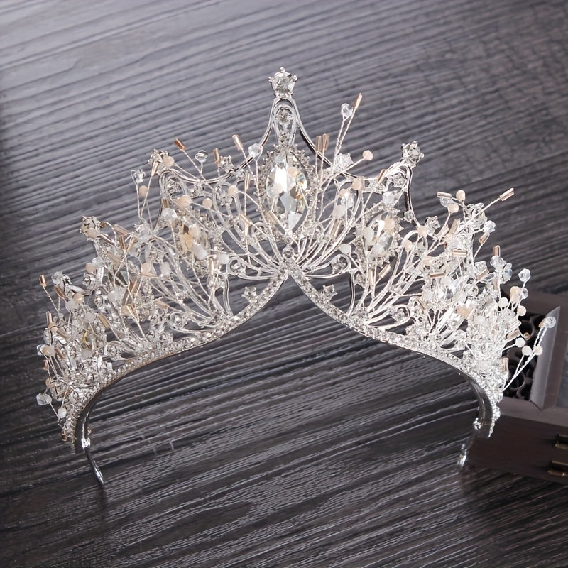 Baroque Crystal Bridal Jewelry Set Tiara Crown Earring Necklace