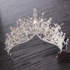 Baroque Crystal Bridal Jewelry Set Tiara Crown Earring Necklace