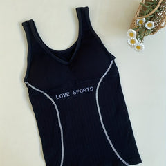 Letter Print Tank Top V Neck Top Women's Lingerie