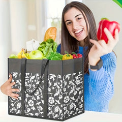 Foldable Reusable Shopping Bag Tote Bags with Reinforced Handles