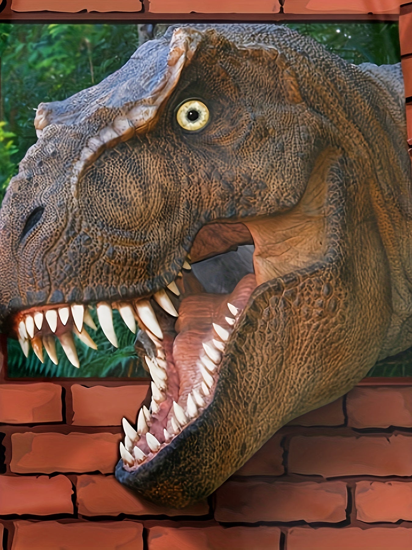 Dino & Brick Wall 3D Print Boys Tee Top Kids Casual Short Sleeve T-shirt