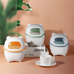 Mini Cartoon Desktop Trash Can Flip Top Storage Trash Can