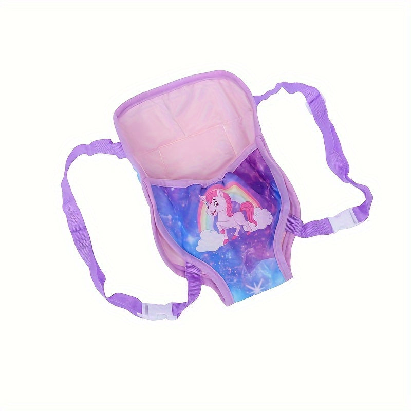Unicorn Doll Backpack Durable Polyester for 17-18 Inch Dolls Pink & Violet