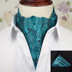 Men's Neckerchief Handkerchief Set Paisley Jacquard Necke...