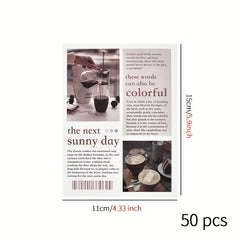 50 Sheets Retro Art Style DIY Journal Decoration Background Paper Pack