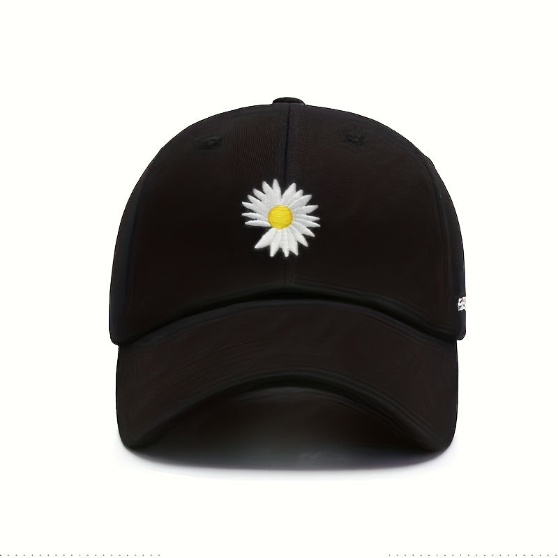Unisex Daisy Embroidery Baseball Cap Lightweight Casual Dad Hats