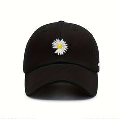 Unisex Daisy Embroidery Baseball Cap Lightweight Casual Dad Hats