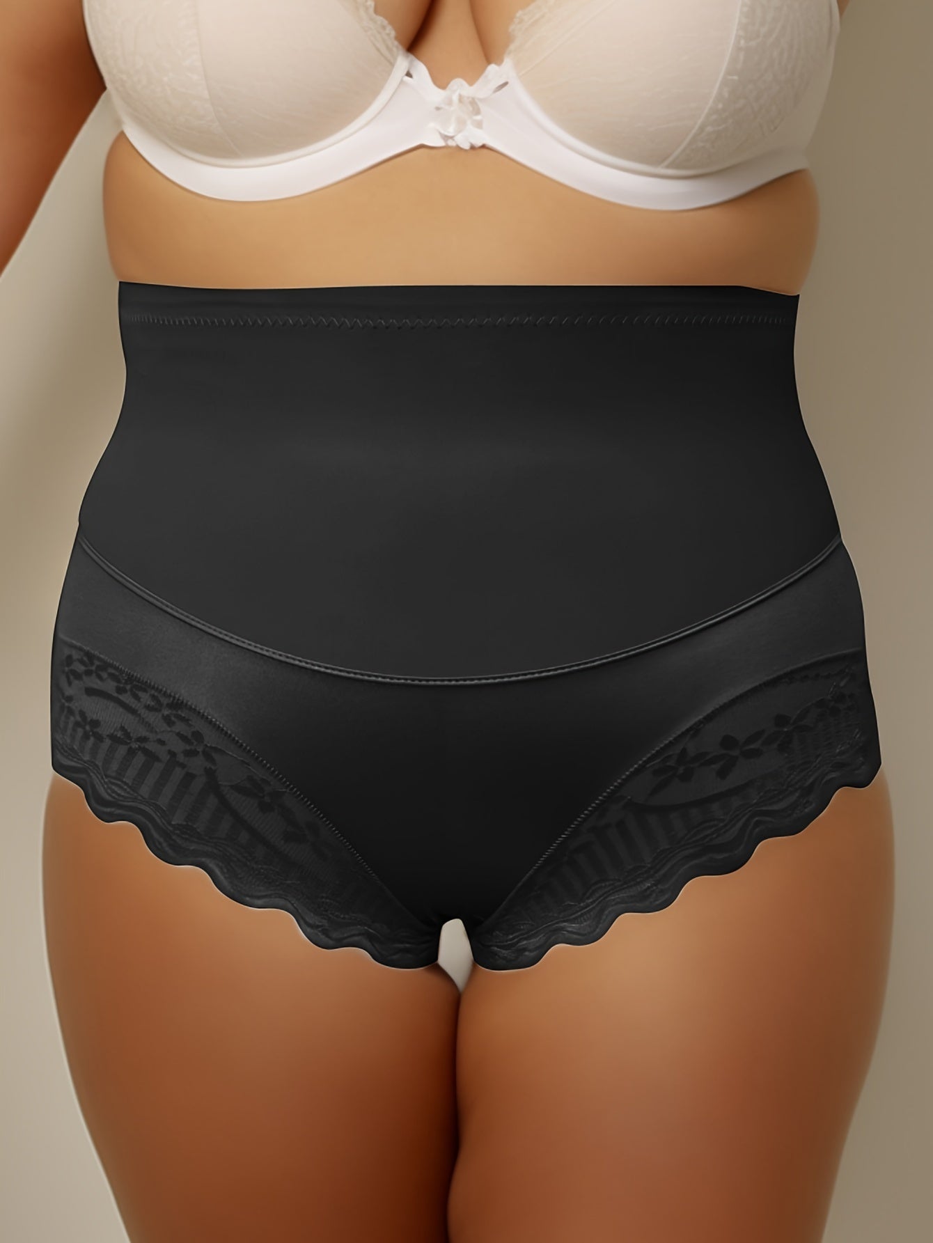 Contrast Lace Tummy Control Panty