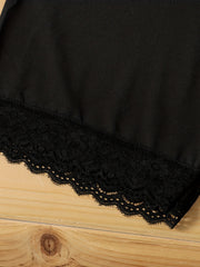 Casual Leggings Women's Plus Lace Trim High Stretch Shorts