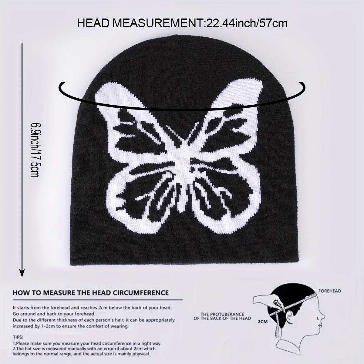 Butterfly Jacquard Woolen Beanie Hat Unisex